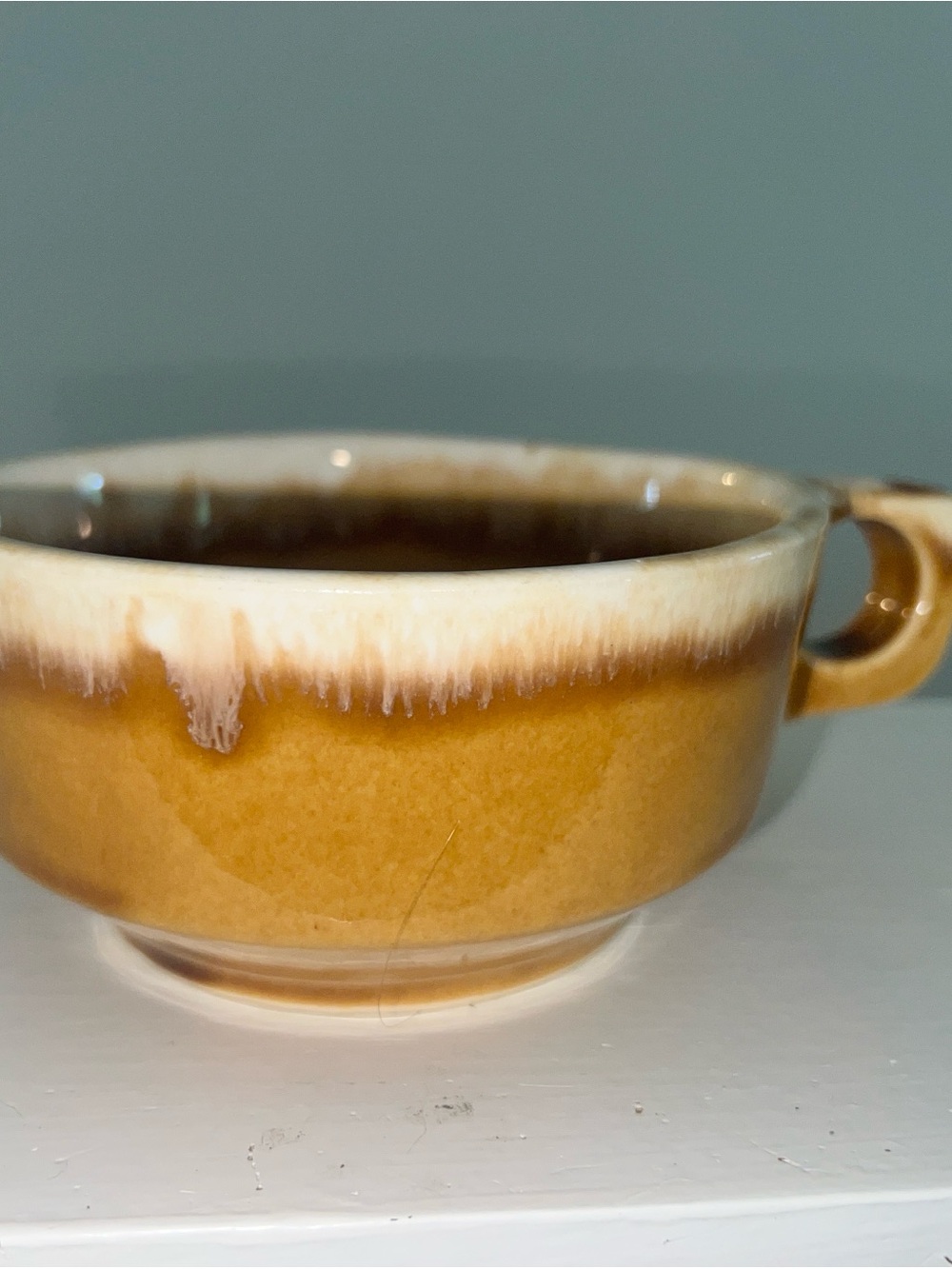 Vintage Hull USA Brown Drip Glaze Pottery Soup/Chili Bowl Oven Safe no chips